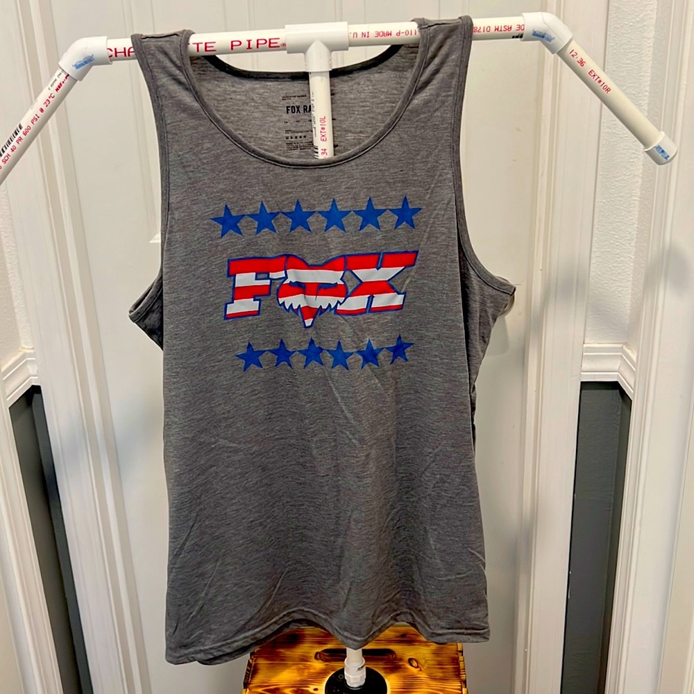 Men’s box racing tank top gray
